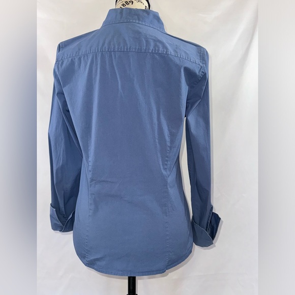 Ann Taylor: Blue French cuff fitted shirt - Picture 3 of 5